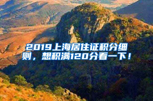 2019上海居住證積分細(xì)則，想積滿120分看一下！