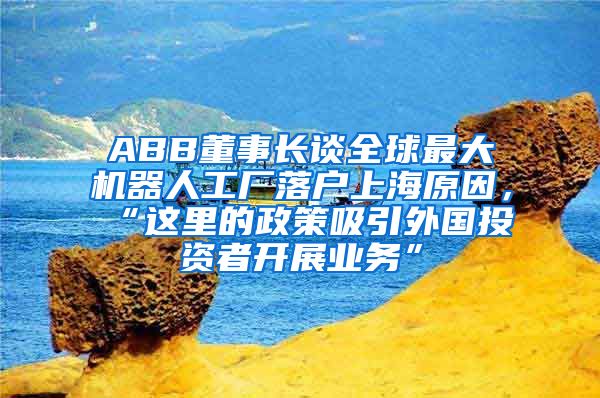 ABB董事長(zhǎng)談全球最大機(jī)器人工廠(chǎng)落戶(hù)上海原因，“這里的政策吸引外國(guó)投資者開(kāi)展業(yè)務(wù)”