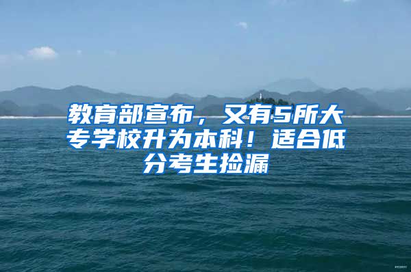 教育部宣布，又有5所大專學校升為本科！適合低分考生撿漏