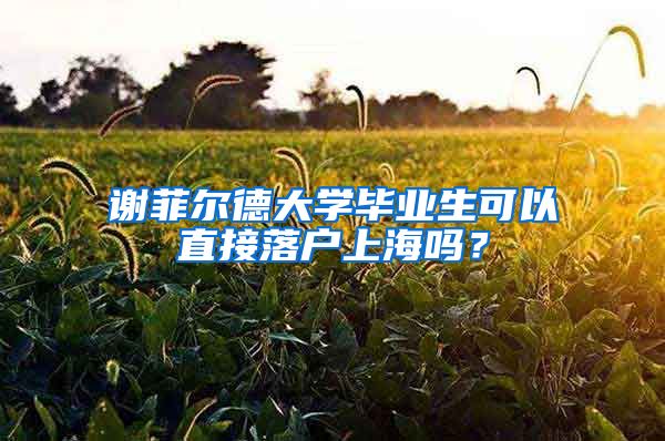 謝菲爾德大學(xué)畢業(yè)生可以直接落戶上海嗎？