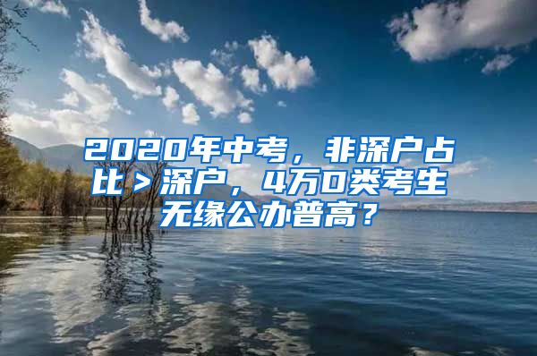 2020年中考，非深戶占比＞深戶，4萬D類考生無緣公辦普高？