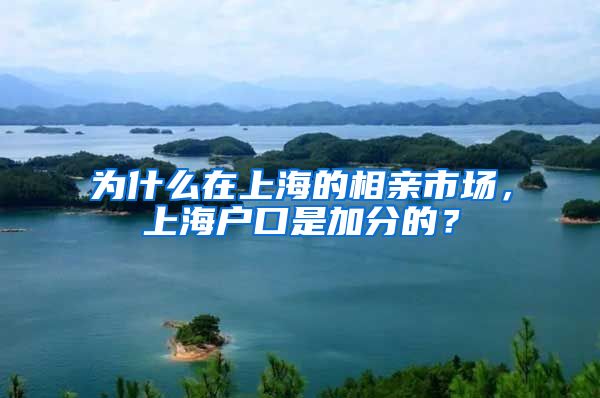 為什么在上海的相親市場(chǎng)，上海戶口是加分的？