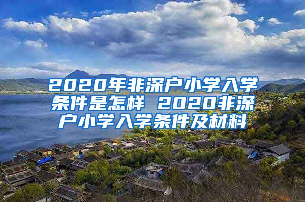 2020年非深戶(hù)小學(xué)入學(xué)條件是怎樣 2020非深戶(hù)小學(xué)入學(xué)條件及材料