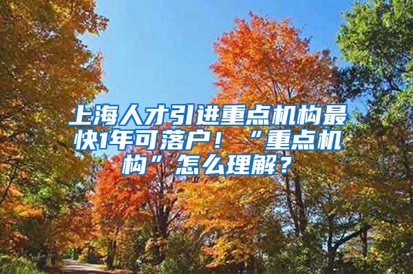 上海人才引進(jìn)重點(diǎn)機(jī)構(gòu)最快1年可落戶！“重點(diǎn)機(jī)構(gòu)”怎么理解？