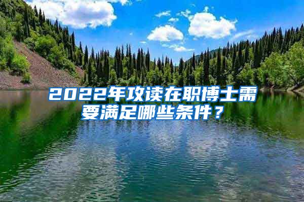 2022年攻讀在職博士需要滿足哪些條件？