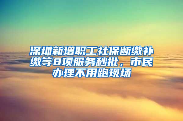 深圳新增職工社保斷繳補(bǔ)繳等8項(xiàng)服務(wù)秒批，市民辦理不用跑現(xiàn)場(chǎng)