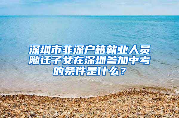 深圳市非深戶籍就業(yè)人員隨遷子女在深圳參加中考的條件是什么？