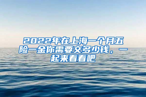 2022年在上海一個月五險一金你需要交多少錢，一起來看看吧