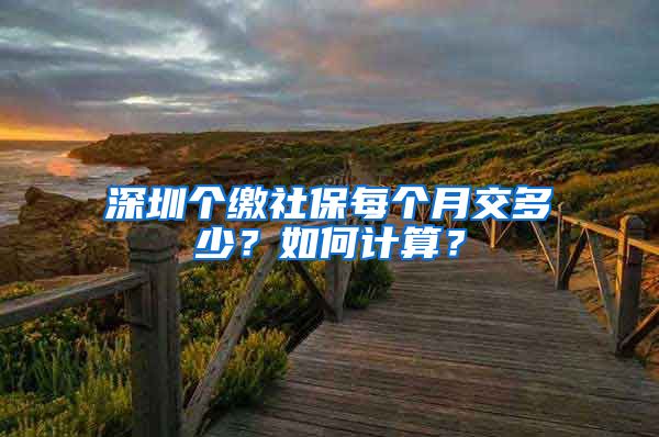 深圳個(gè)繳社保每個(gè)月交多少？如何計(jì)算？