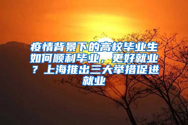 疫情背景下的高校畢業(yè)生如何順利畢業(yè)，更好就業(yè)？上海推出三大舉措促進(jìn)就業(yè)