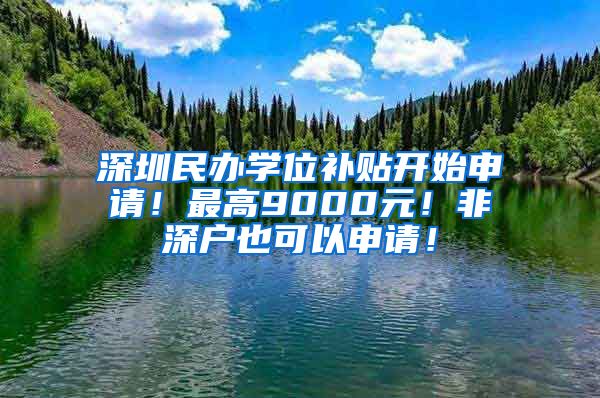 深圳民辦學(xué)位補(bǔ)貼開始申請！最高9000元！非深戶也可以申請！