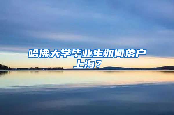 哈佛大學(xué)畢業(yè)生如何落戶上海？