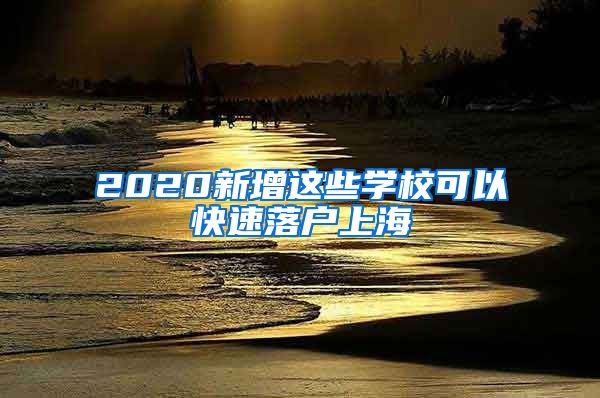 2020新增這些學(xué)校可以快速落戶上海