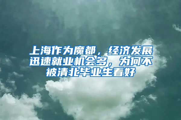 上海作為魔都，經(jīng)濟(jì)發(fā)展迅速就業(yè)機(jī)會(huì)多，為何不被清北畢業(yè)生看好