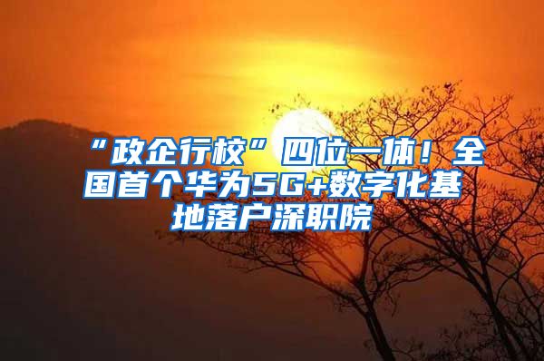 “政企行?！彼奈灰惑w！全國首個華為5G+數(shù)字化基地落戶深職院