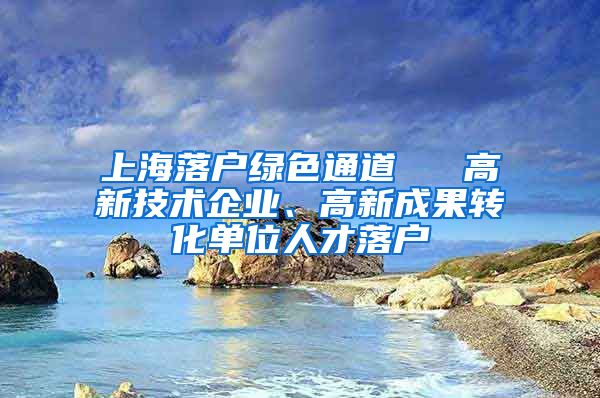 上海落戶綠色通道 → 高新技術(shù)企業(yè)、高新成果轉(zhuǎn)化單位人才落戶