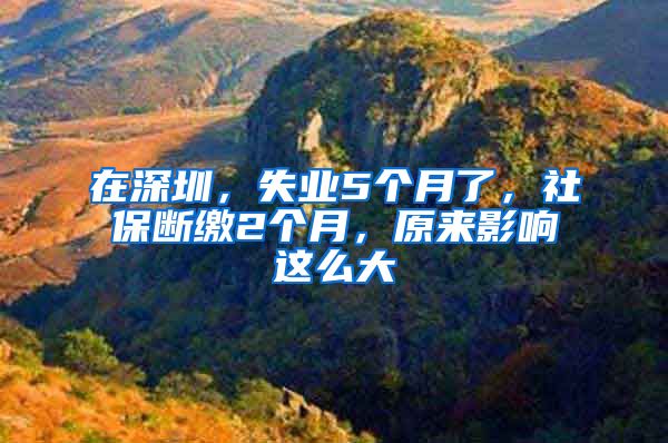 在深圳，失業(yè)5個月了，社保斷繳2個月，原來影響這么大