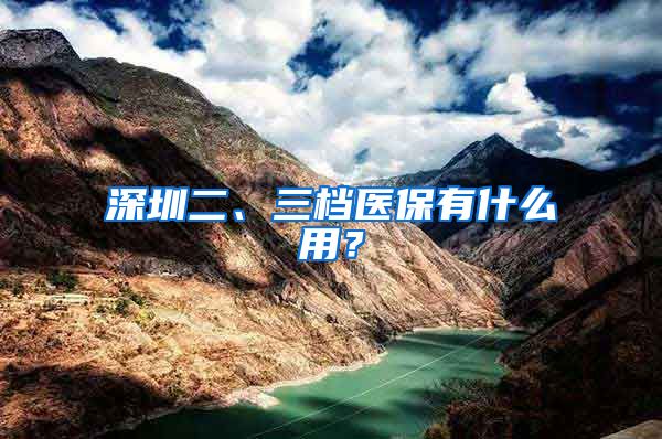 深圳二、三檔醫(yī)保有什么用？