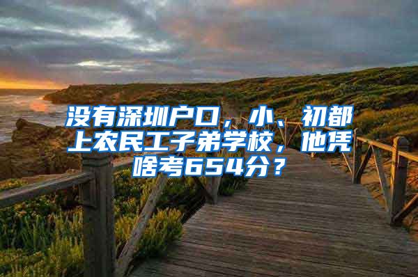 沒(méi)有深圳戶口，小、初都上農(nóng)民工子弟學(xué)校，他憑啥考654分？