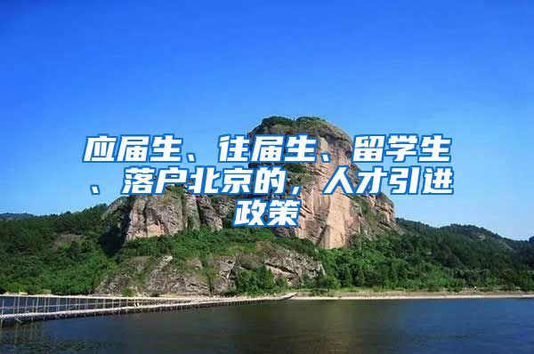 應(yīng)屆生、往屆生、留學(xué)生、落戶北京的，人才引進(jìn)政策