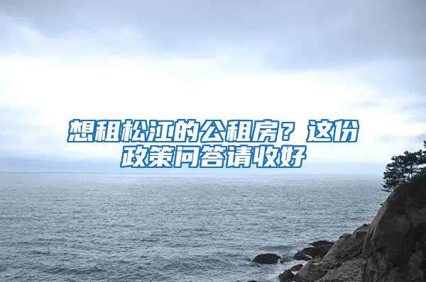 想租松江的公租房？這份政策問答請收好→