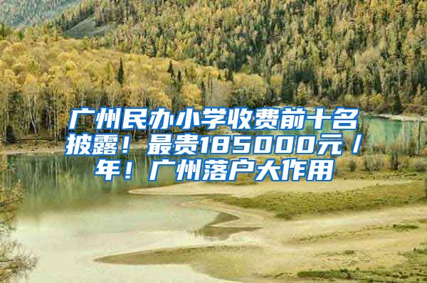 廣州民辦小學(xué)收費(fèi)前十名披露！最貴185000元／年！廣州落戶大作用