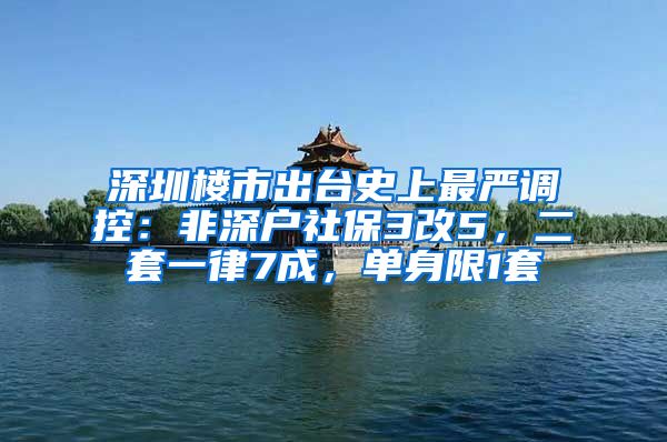 深圳樓市出臺史上最嚴(yán)調(diào)控：非深戶社保3改5，二套一律7成，單身限1套