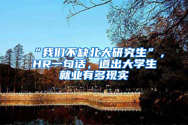 “我們不缺北大研究生”，HR一句話，道出大學(xué)生就業(yè)有多現(xiàn)實(shí)