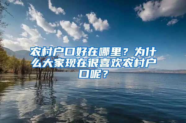 農(nóng)村戶口好在哪里？為什么大家現(xiàn)在很喜歡農(nóng)村戶口呢？