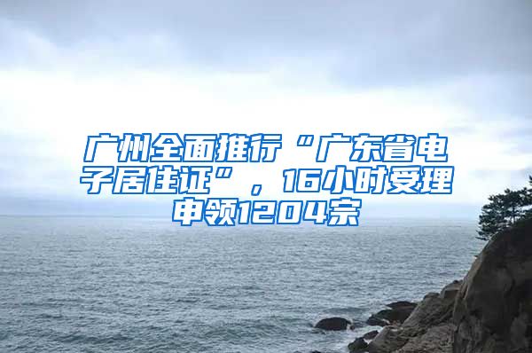 廣州全面推行“廣東省電子居住證”，16小時(shí)受理申領(lǐng)1204宗