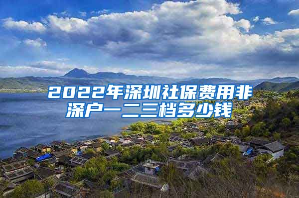 2022年深圳社保費(fèi)用非深戶(hù)一二三檔多少錢(qián)