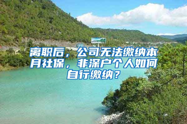 離職后，公司無法繳納本月社保，非深戶個(gè)人如何自行繳納？