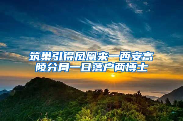 筑巢引得鳳凰來(lái)一西安高陵分局一日落戶兩博士