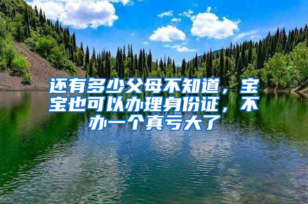 還有多少父母不知道，寶寶也可以辦理身份證，不辦一個(gè)真虧大了