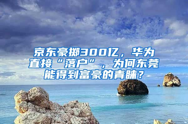 京東豪擲300億，華為直接“落戶”，為何東莞能得到富豪的青睞？