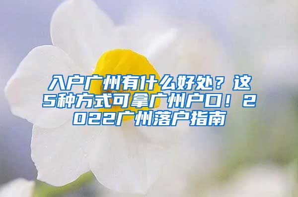 入戶廣州有什么好處？這5種方式可拿廣州戶口！2022廣州落戶指南