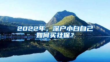 2022年，深戶小白自己如何買社保？