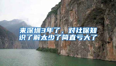 來深圳3年了，對社保知識(shí)了解太少了簡直虧大了