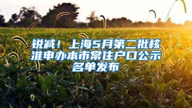 銳減！上海5月第二批核準(zhǔn)申辦本市常住戶口公示名單發(fā)布