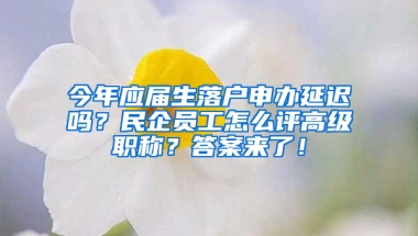 今年應(yīng)屆生落戶申辦延遲嗎？民企員工怎么評高級職稱？答案來了！