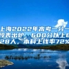 上海2022年高考一分一段表出爐，600分以上628人，本科上線率72%