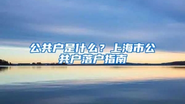 公共戶是什么？上海市公共戶落戶指南