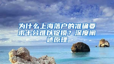 為什么上海落戶的準(zhǔn)確要求十分難以捉摸？深度闡述原理