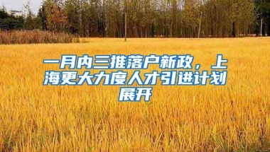 一月內(nèi)三推落戶新政，上海更大力度人才引進計劃展開