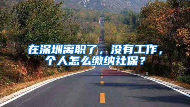 在深圳離職了，沒(méi)有工作，個(gè)人怎么繳納社保？