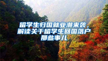 留學(xué)生歸國(guó)就業(yè)潮來(lái)襲，解讀關(guān)于留學(xué)生回國(guó)落戶那些事兒