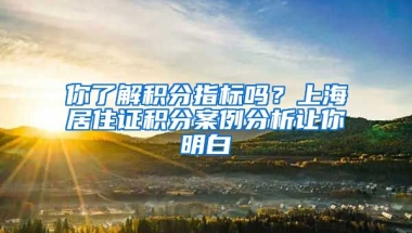 你了解積分指標(biāo)嗎？上海居住證積分案例分析讓你明白