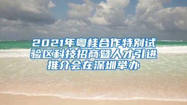 2021年粵桂合作特別試驗(yàn)區(qū)科技招商暨人才引進(jìn)推介會(huì)在深圳舉辦