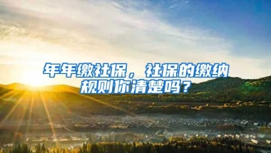 年年繳社保，社保的繳納規(guī)則你清楚嗎？