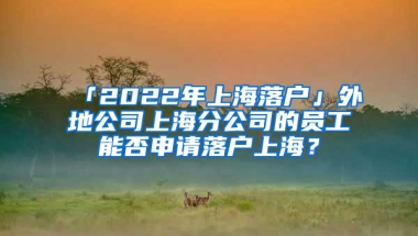 「2022年上海落戶」外地公司上海分公司的員工能否申請(qǐng)落戶上海？